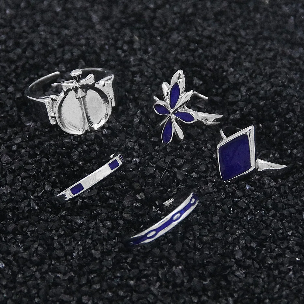 女の子用の調整可能なリングセット,風水用のパンタトーンの調節可能なリングセット,ハロウィーンパーティー用の靴,1個セット