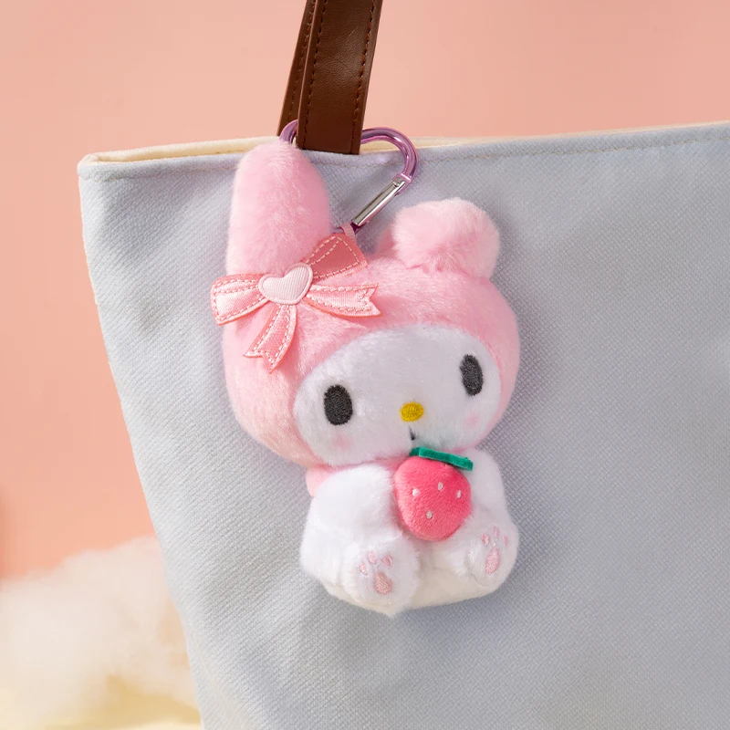 Sanrio Kuromi mélodie cannelle Hello Kitty Kawaii série de fruits en peluche jouet Anime poupée porte-clés jouets pour enfants sac à dos pendentif