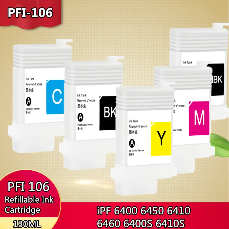 

PFI-106 PFI 106 Ink Cartridge With Chip for Canon iPF6400 iPF6400S iPF6410 iPF6450 iPF6460 iPF6410s printer PFI106 Chip 130ml