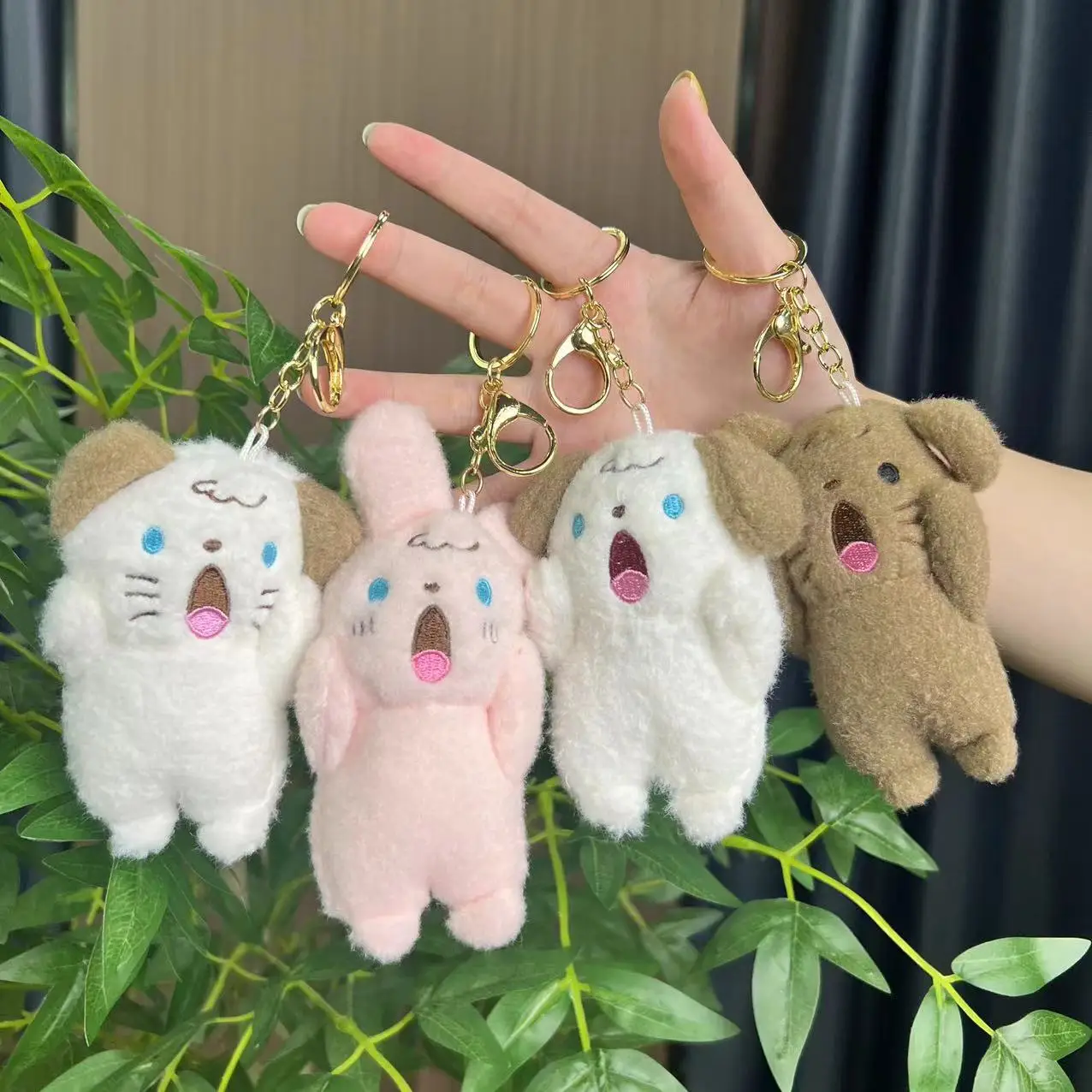 

11cm Cheer Up Dog Doll Cheer Rabbit Pendant Plush Doll Girl Heart Cute Thing Key Ring Pendant Car Key Ring Decoration Plush Gift