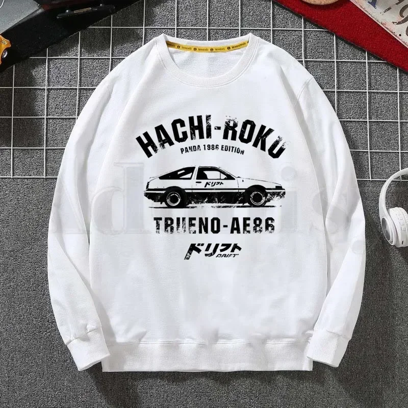 

Initial D Drift Japanese Anime AE86 Sweatshirt Print Trend Mens Clothes Hip-Hop Male Crewneck Men