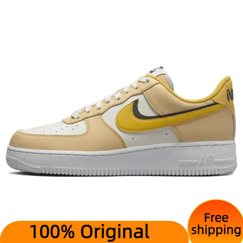 

Nike Air Force 1 Low '07 LX '82 Double Swoosh Sail Yellow Ochre Women's Sneakers shoes With Original Box