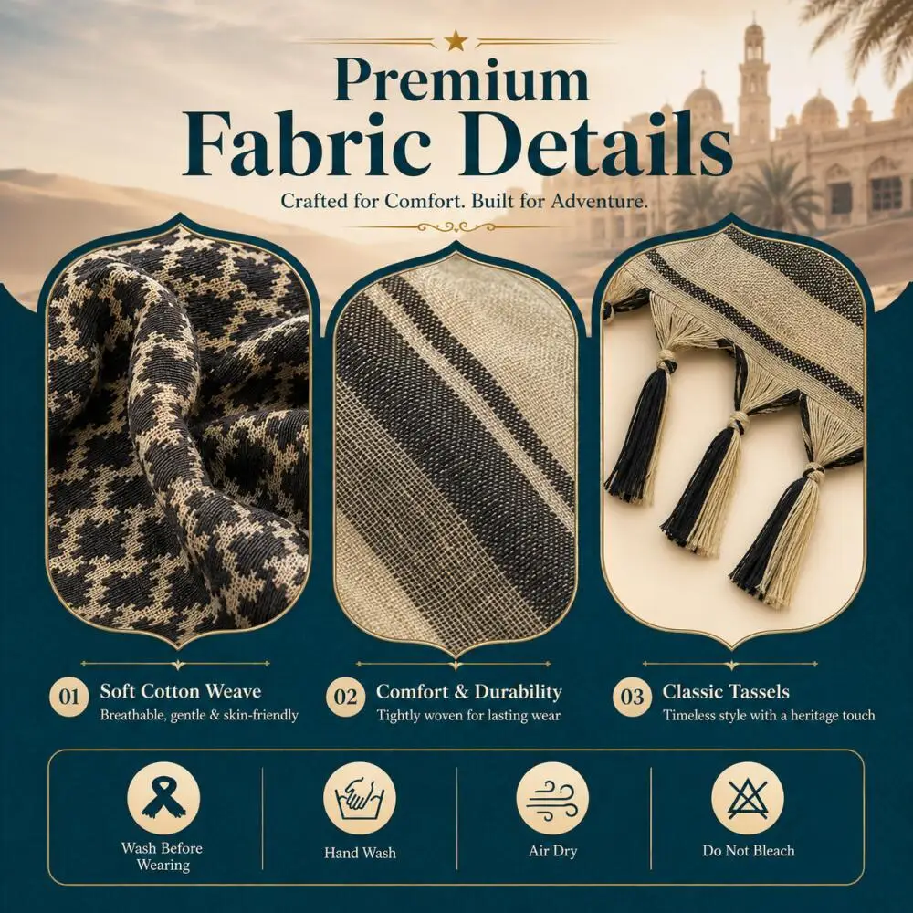 Men's Tactical Desert Head Wrap Scarf Keffiyeh Shemagh Houndstooth Tassel Scarf