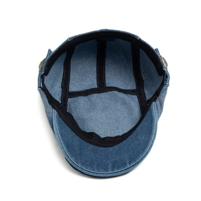 New Denim Cotton Beret Men Vintage Newsboy Cap Spring Autumn Casual Women Visor Fashion Cool Flat Hat Adjustable Berets