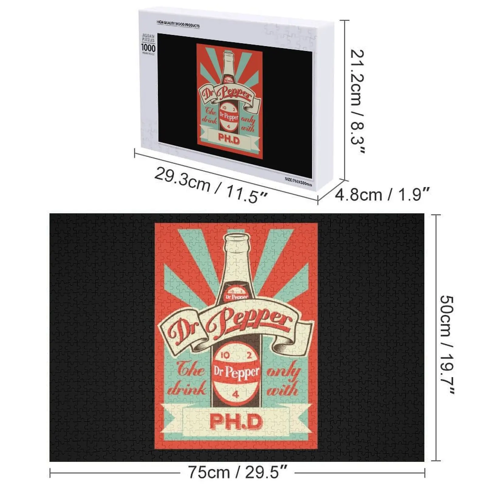 Puzzle Dr. Pepper Vintage dla dzieci, spersonalizowane prezenty ze zdjęciem, układanka