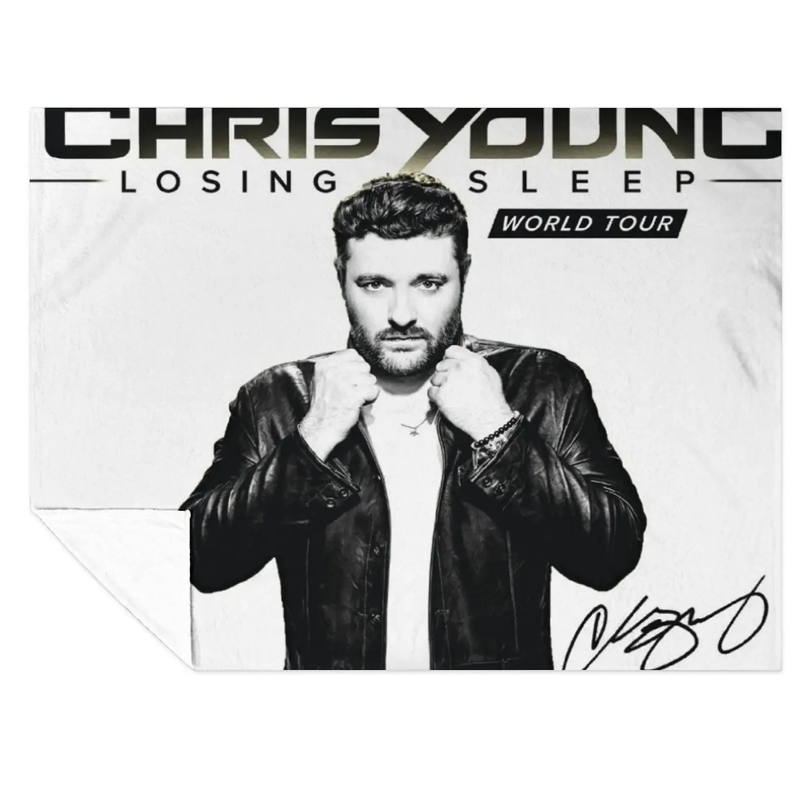 

chris young with signature Throw Blanket for sofa Sofa heavy to sleep Bed Blankets