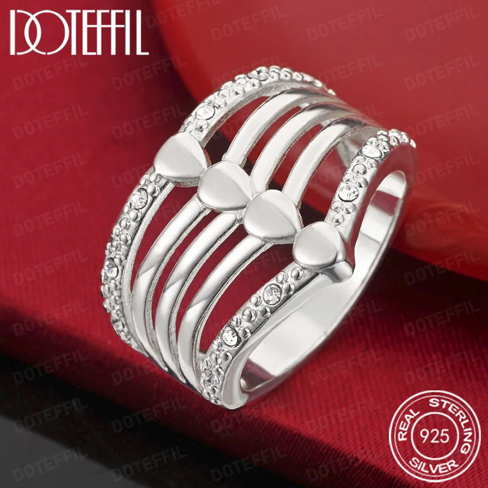 925 Sterling Zilver AAA Kristal Vijf Lijnen Ring Voor Vrouwen Man Mode Bruiloft Verlovingsfeest Gift Charm Sieraden