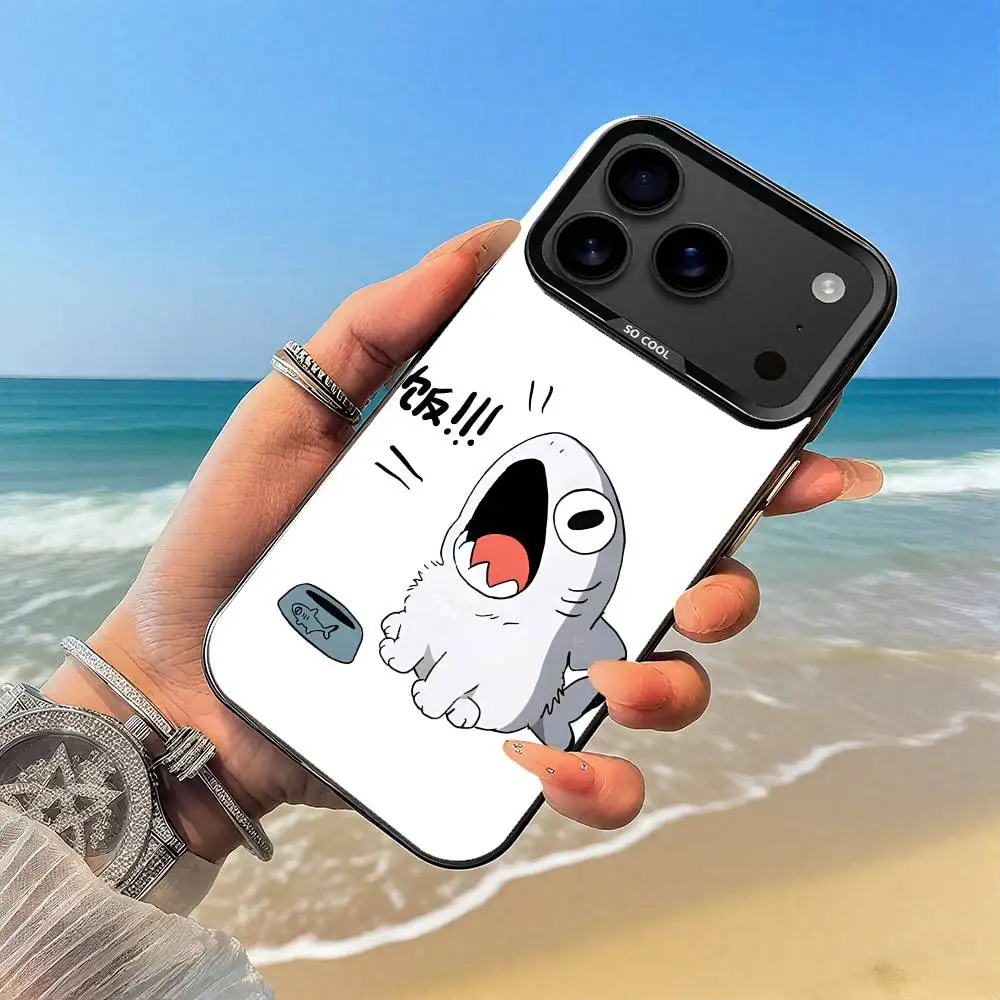 Cute Cat Shark Phone Case Black case for iPhone17,16,15,14,13,12,Pro,Max,Plus,E,SE4,Air,Mini