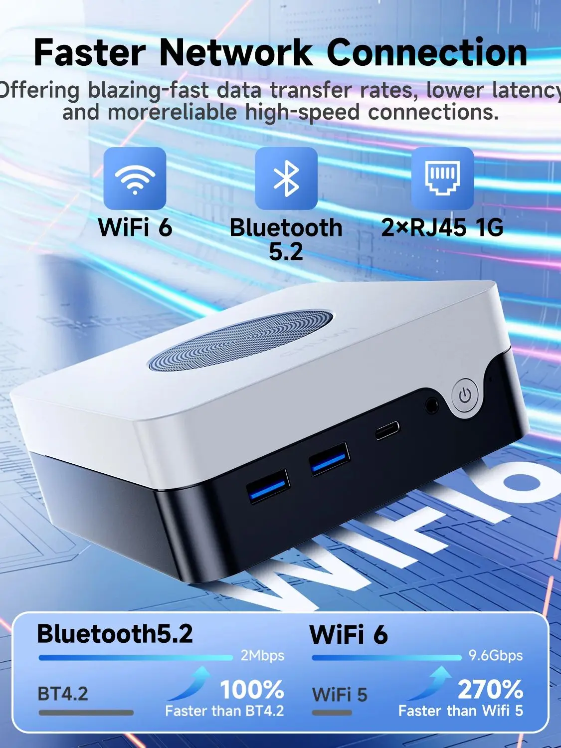 CHUWI LarkBox X Mini-PC Intel i3-1220P 8GB RAM 256GB SSD WiFi 6 Desktop-Computer