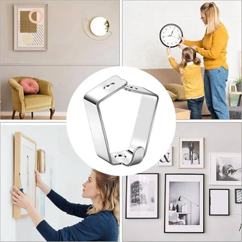 【Big Deal】Adjustable For Art Picture Hanging Hook Rail System- 30-Pack Of Hangers For Artwork And Picture Display Applications