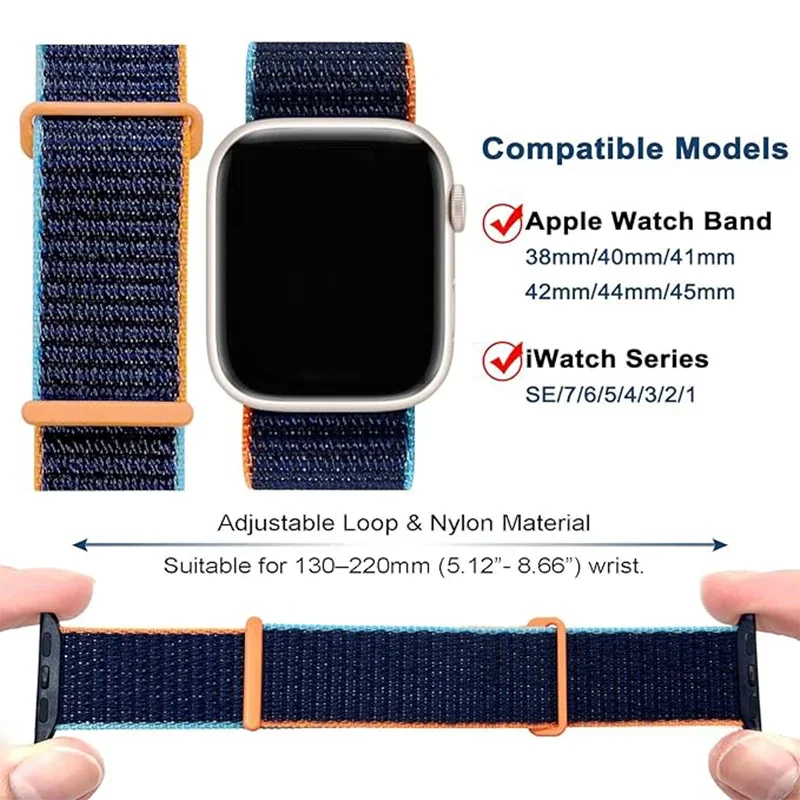 Nylon Strap For Apple Watch Band 10 9 8 Ultra 49MM 40MM 44MM 45MM 41MM Accessories bracelet for iWatch series 7 SE 6 5 46MM 42MM