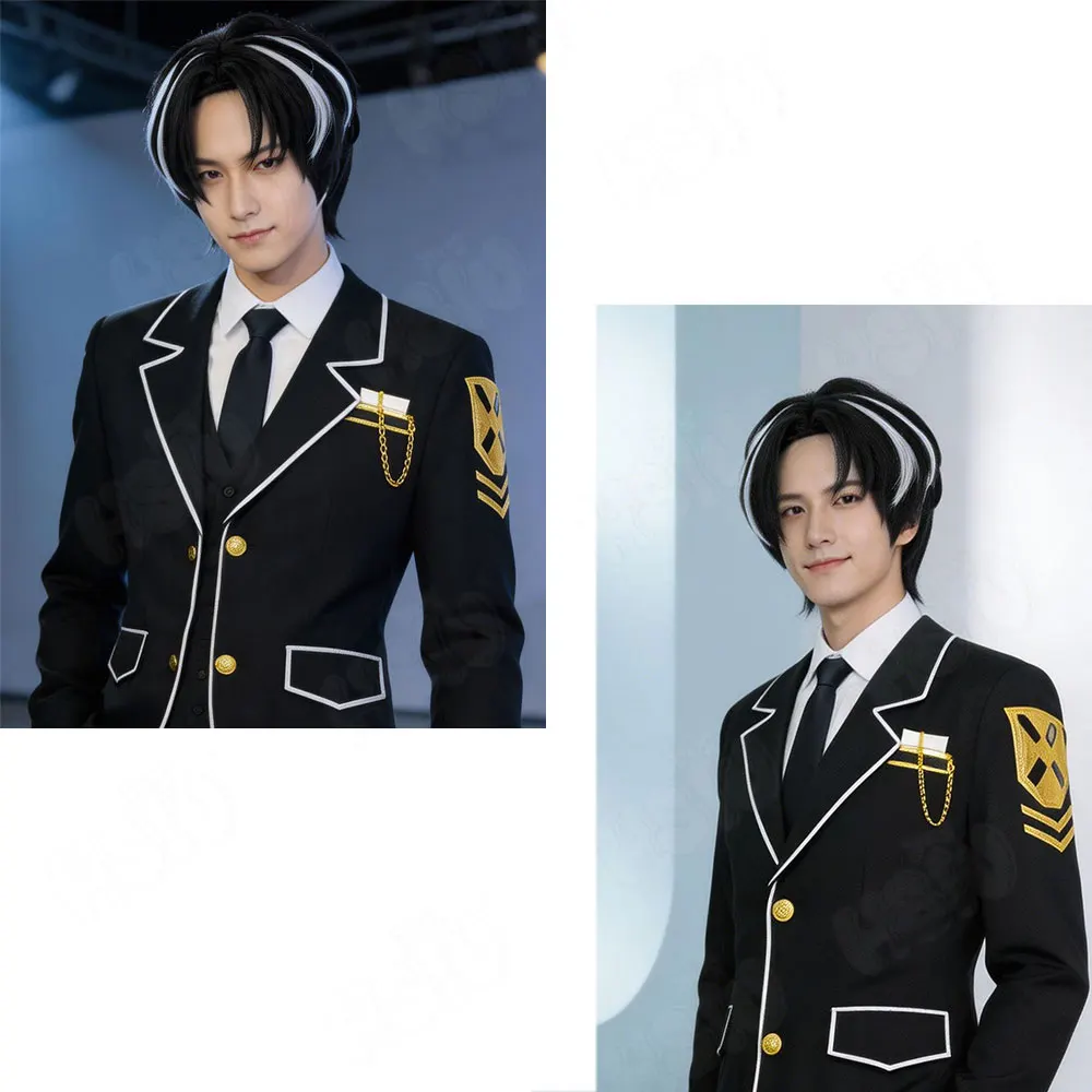 Yi Sang Cosplay Wig HSIU 30cm Black and White Blend Short Hair Heat Resistant Wig+Wig cap Game Limbus Cosplay Wig view 2