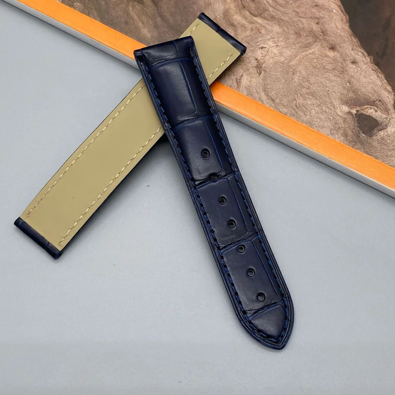 FUYIJIA Mississippi Alligator Watchbands Custom Substitute O-mega DeV-illeS-peedmasterS-eamaster Strap 20MM Genuine Leather Belt