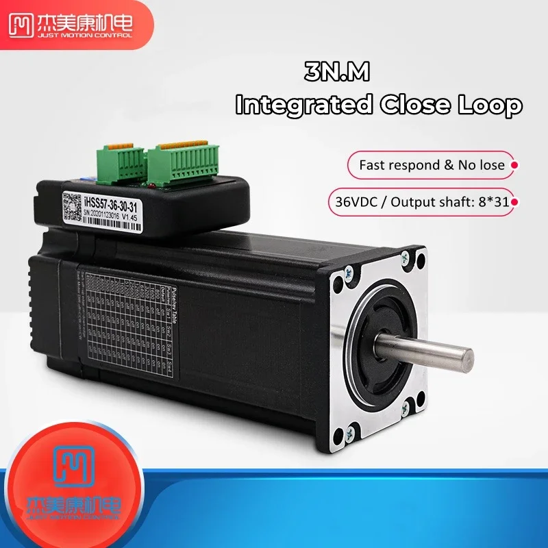 

JMC NEMA23 3N.m 36VDC Integrated Closed Loop Stepper Servo Driver & Motor 1500rpm 1000Line Encoder for CNC Machine Kits