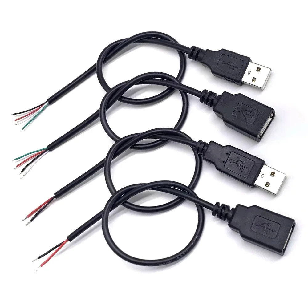 

5V USB 2-core 4-core data cable DIY male female connector mechanical cable automotive extension cable 0.3 m/1m connector adapter
