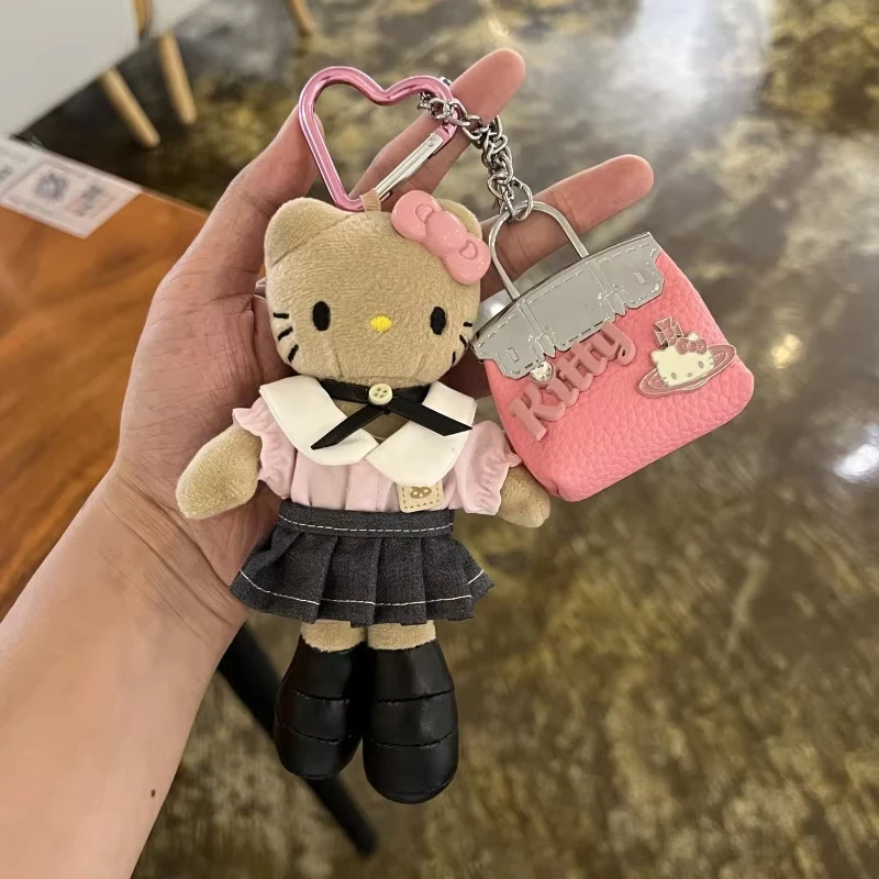 Sanrio Sleutelhanger 16Cm cartoon Y2k Hello Kitty Mode Tas Hanger Vrouwen Hartvormige Gesp Auto Decoratie Verjaardagscadeau kawaii