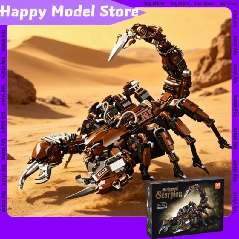 

In Stock Steampunk Mechanical Scorpion Building Blocks High Difficulty Brain-boosting Assembly Mecha Model Boy Toy Birthday Gift