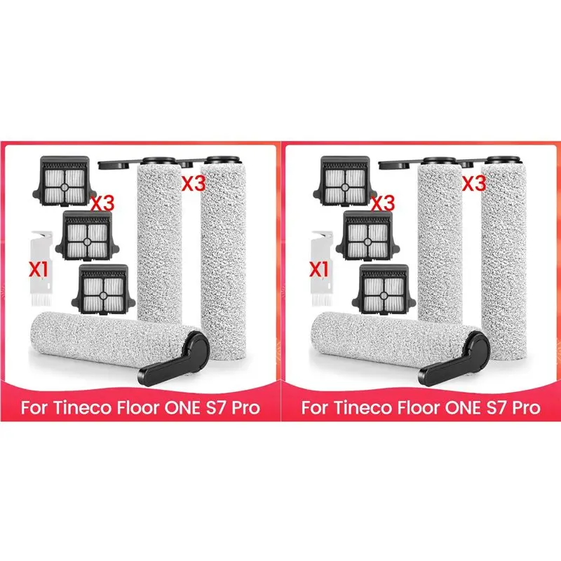 KYCOR-6X Roller Brush Replacement For Tineco Floor ONE S7 Pro Cordless Vacuum Cleaner Brush Rollers And Hepa Filters