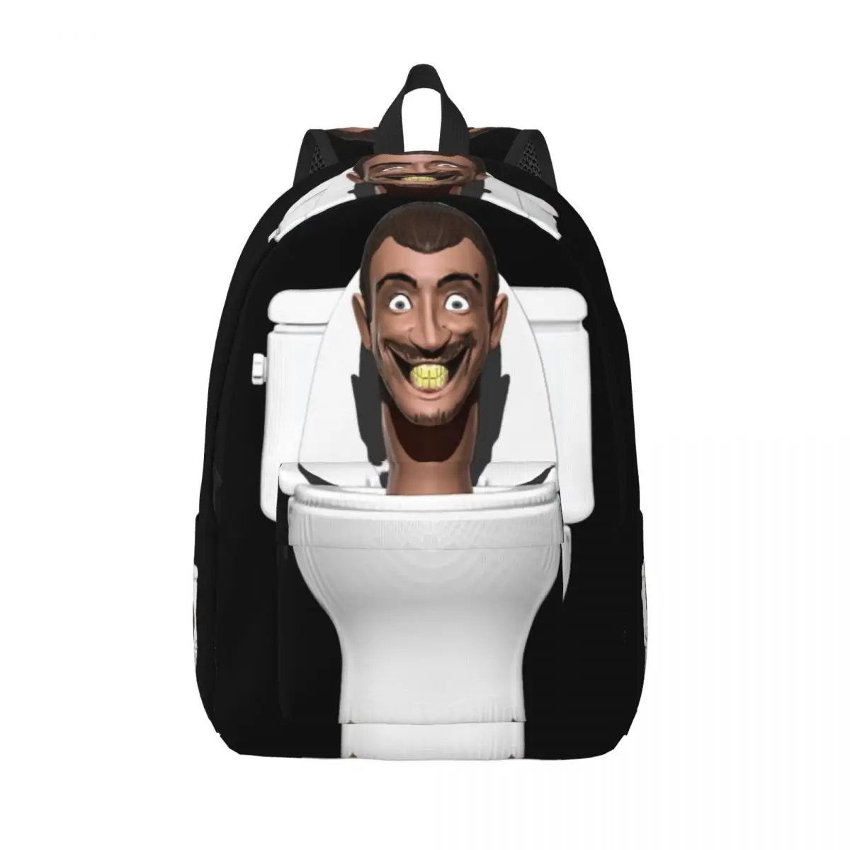 

Skibidi Toilet Meme Smile Backpack Elementary High College School Student Bookbag Teens Daypack Outdoor