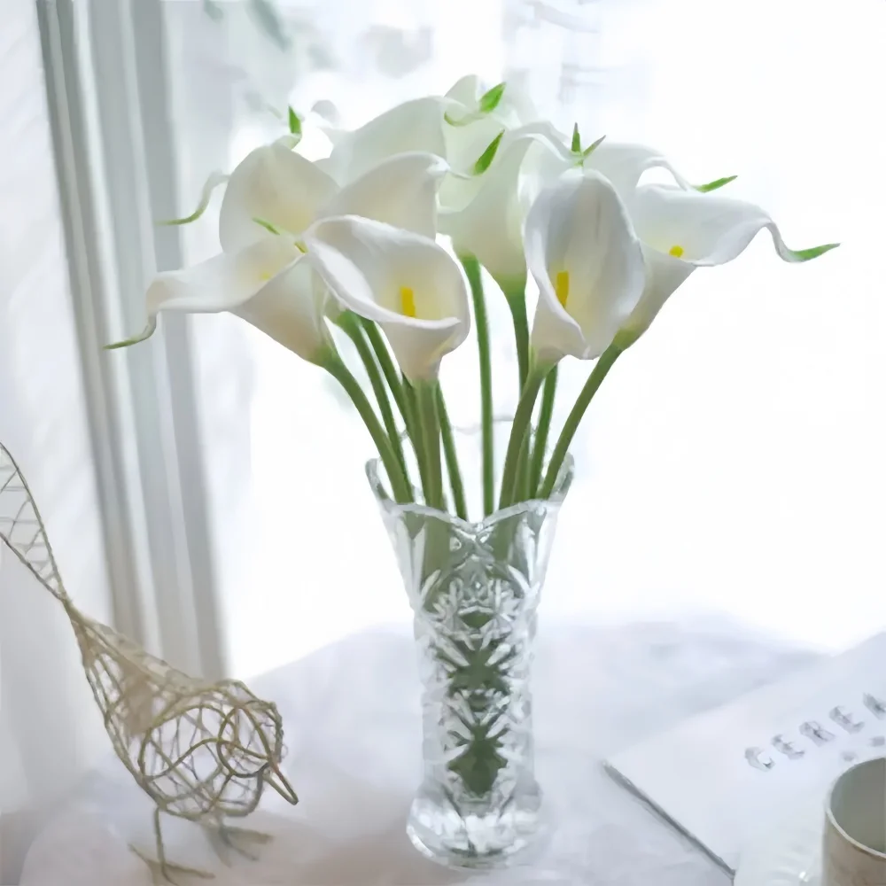 10 pièces de fleurs artificielles Calla Lily pour la décoration de la maison, arrangement floral de table de salon, bouquet de mariage, fleurs Calla