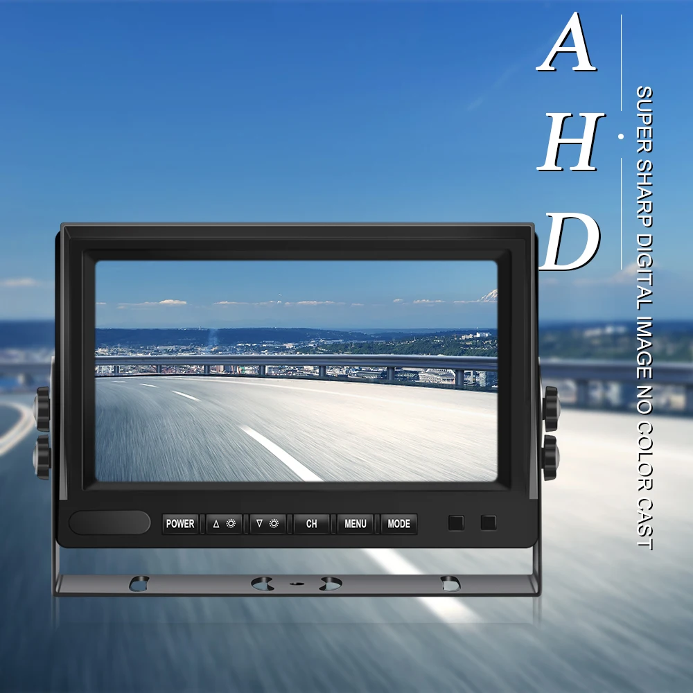 AHD 7 inch Split screen Car Monitor 4ch DVR Dash Monitors Display IPS Screen Video Recorder Truck Backup Vehicle Camera