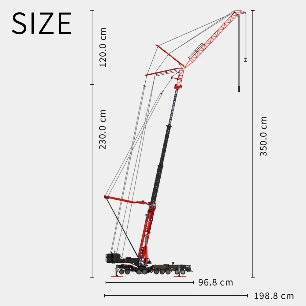 2024 Advance Version Liebherr LTM11200 Mobile Crane and Fly Jib Model RC MOC Building Blocks Toys Bricks Kit Boy Christmas Gifts