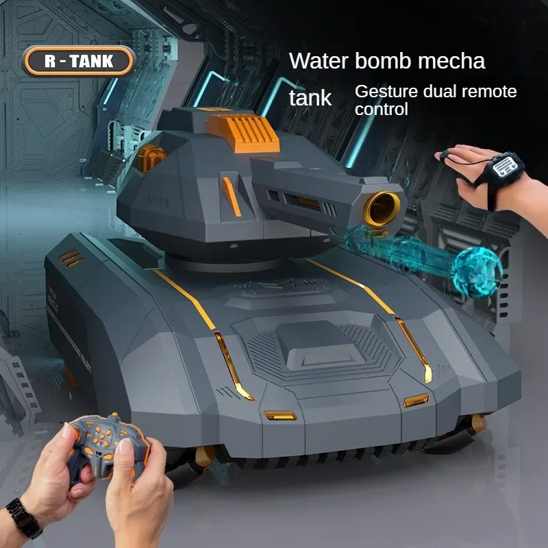 RC ถังของเล่น 2.4G วิทยุควบคุมรถ 4WD Crawler ระเบิดน้ําสงครามถังควบคุมท่าทางผู้เล่นหลายถัง RC ของเล่นเด็กของขวัญ