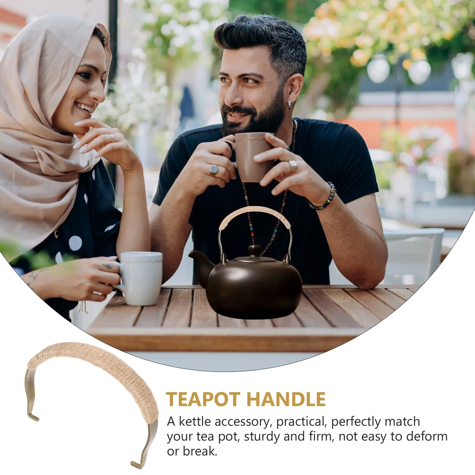 

Anti-Scald Teapot Handle Replacement Kettle Handle Ceramic Grip Rustic Sturdy Lightweight Easy Install Decorative Kettle