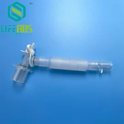 Anestesia descartável Respiração Circuito, tubo de extensão da linha, L-Shaped Rotary Joint