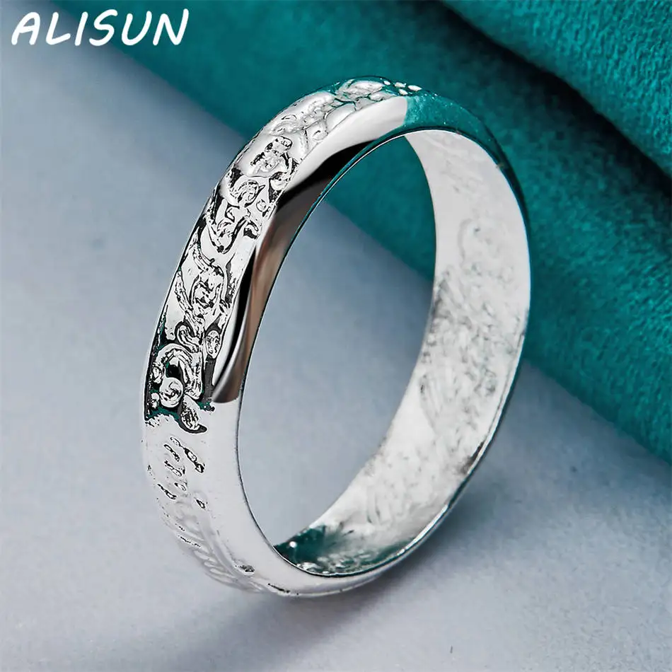 ALISUN 925 فضة حجم 7-10 خاتم هندسي للنساء الرجال نعمة مجوهرات الاتجاه المألوف هدايا حفلة عيد ميلاد