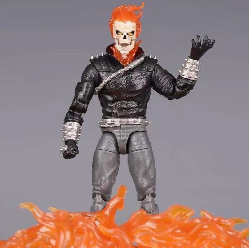17cm Ko 85th Anniversary Superhero Ghost Rider Hell Cycle Articulated Action Figure Set Marvel Legends Collectors Edition Gift