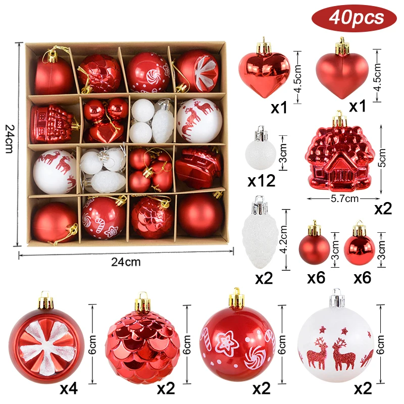 

Christmas Ball Ornaments Xmas Tree Hanging Pendants Christmas Decoration For Home 2024 Navidad New Year Party Supplies Kids Gift