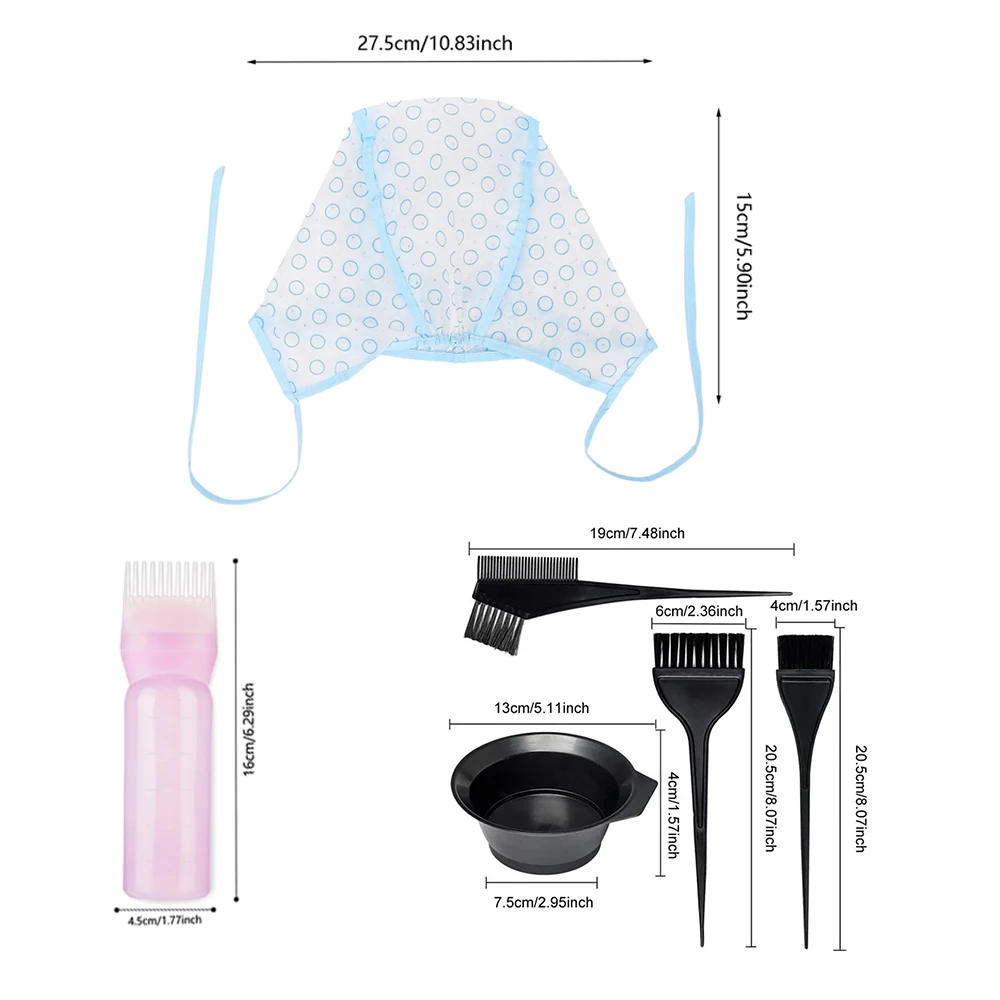 مجموعة أدوات صبغ الشعر ذاتية الصنع ، 3 ألوان ، زجاجات فرشاة ، وعاء خلط الألوان ، أدوات تصفيف التلوين ، 8 +