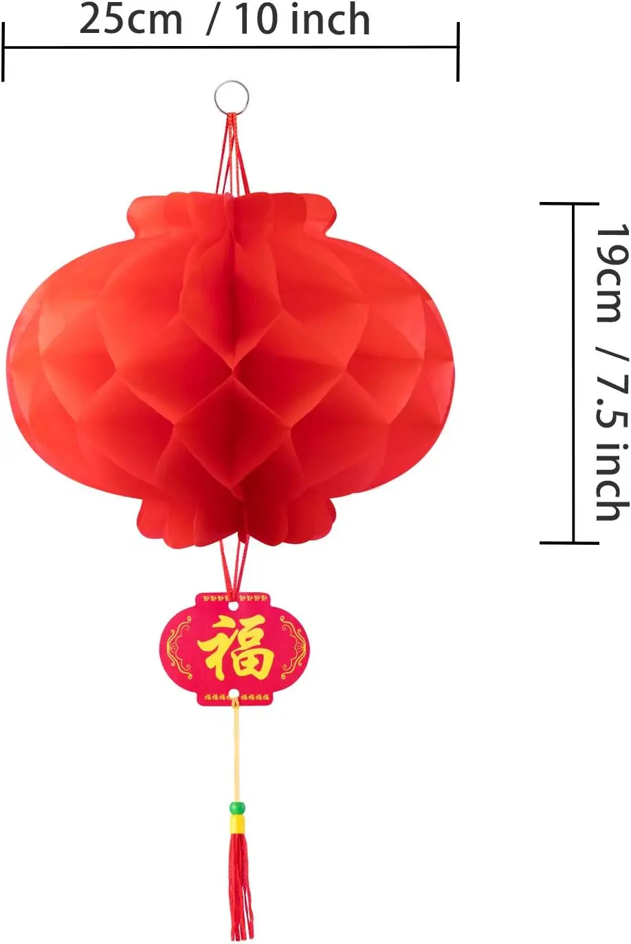 15-40CM 10 Pieces Chinese Red Paper Lanterns Festival Decorations for New Year, Spring Festival, Wedding and Restaurant
