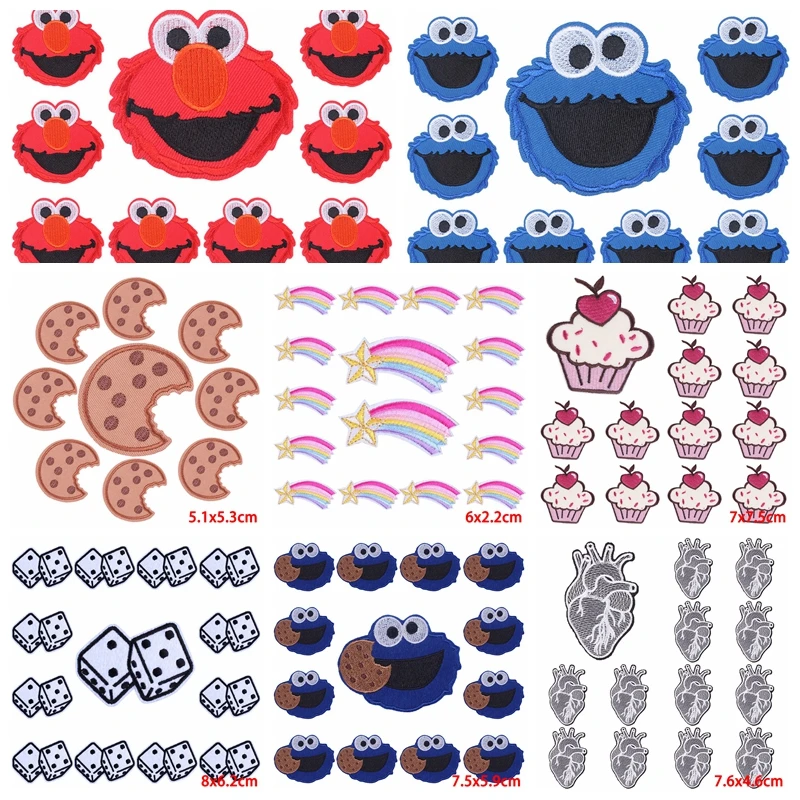 10 pcs/lot Wholesale Cartoon Patch Iron On Patches For Clothing Thermoadhesive Patches On Clothes DIY Sewing Embroidery Patch