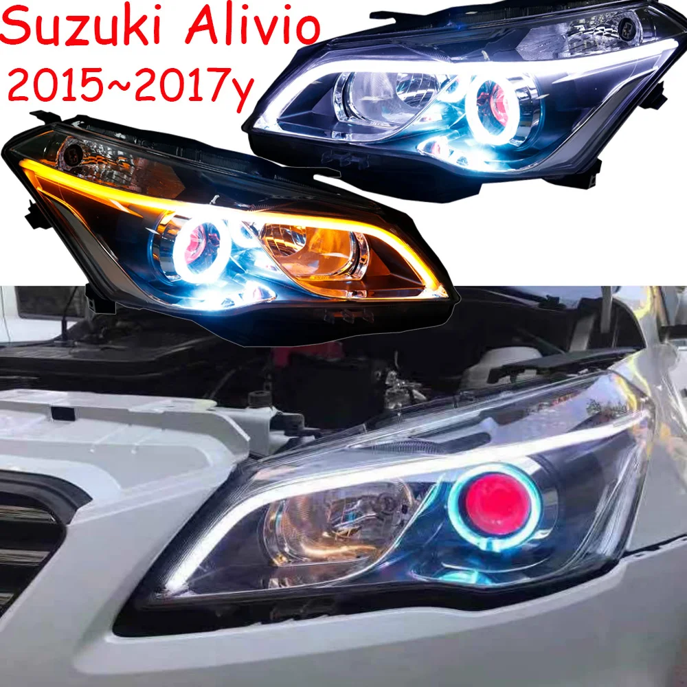 Car Bumper lamp For SUZUKI Alivio Headlight 2015~2017y DRL hid xenon car accessories head lamp alivio fog light