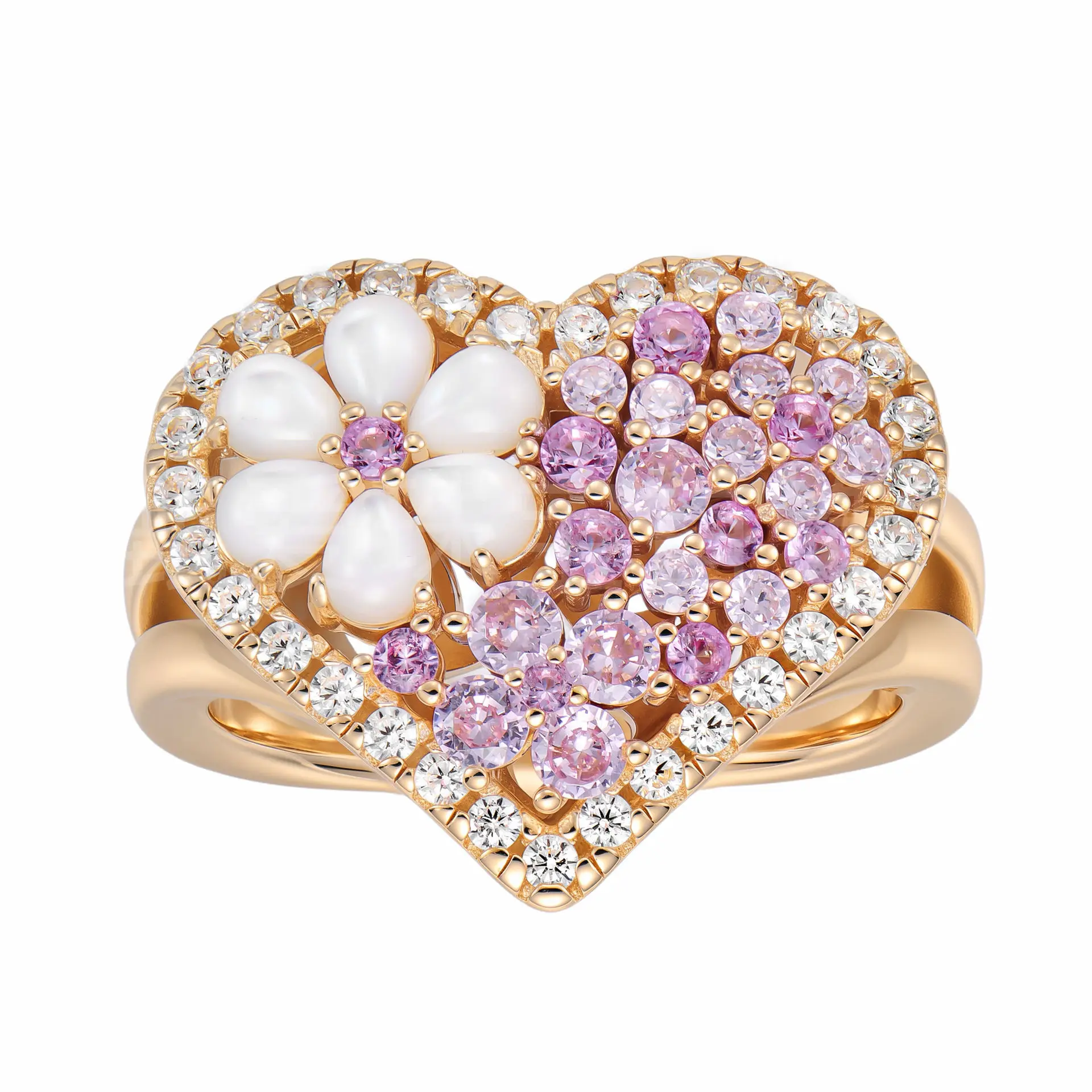 

Source Factory 925 Silver Pink Diamond Fritillary Flower Love Ring European And American Sweet And Elegant Qixi Festival Valenti