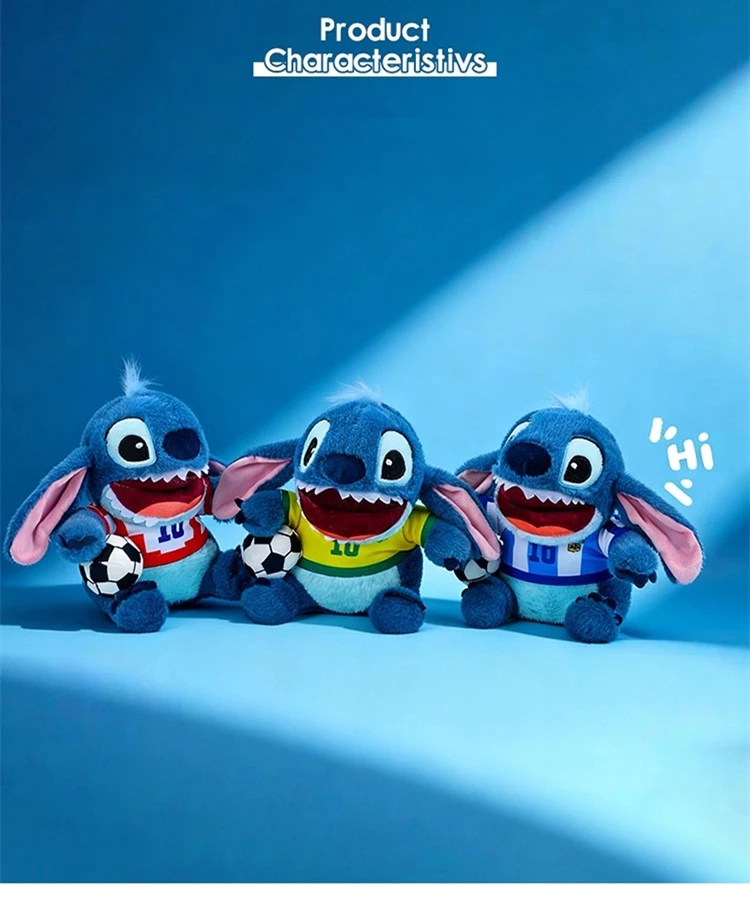 スティッチぬいぐるみフットボールシリーズ人形No.10フットボールリロ＆スティッチスーツブルー漫画かわいい睡眠仲間おもちゃ23cm