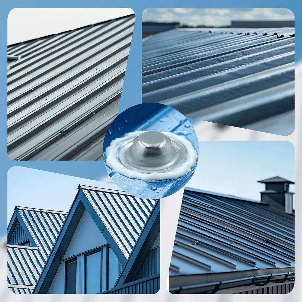 5pcs Stainless Steel Metal Roof Screw Caps Leak Protection Rust Resistant Roof Bolt Caps Weather Resistant Roof Fastener Covers