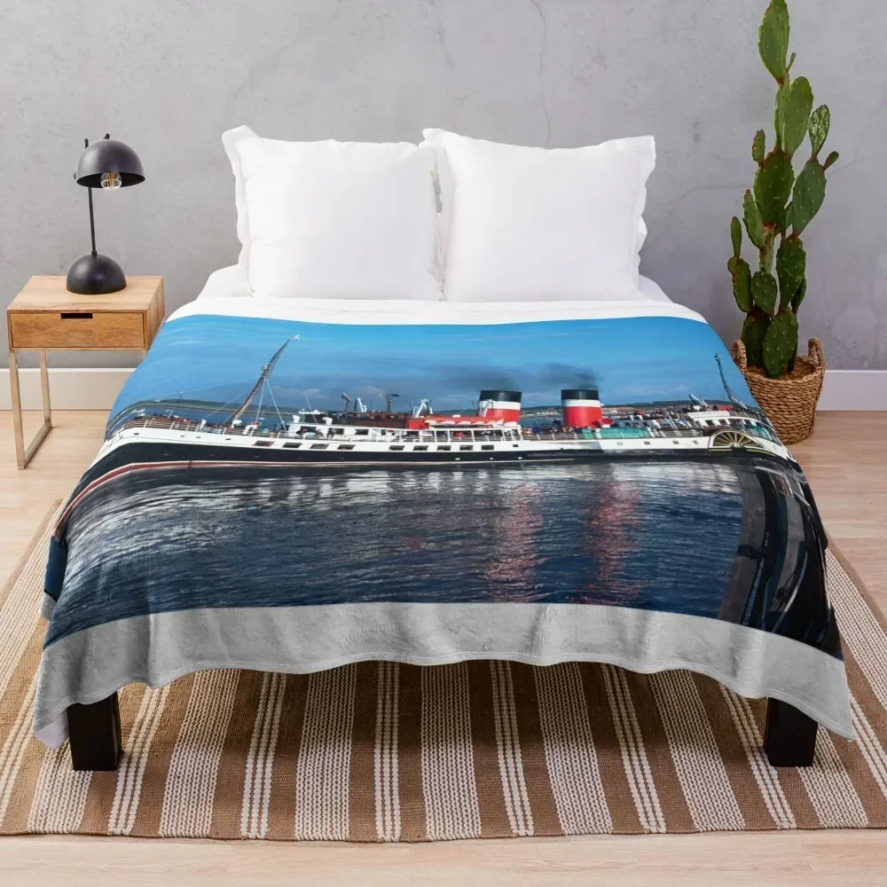 The paddle steamer Waverley at Fleetwood Throw Blanket Thermal halloween Soft Plush Plaid Blankets