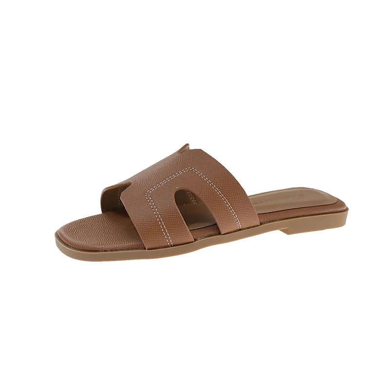 

New Women's Solid Color Slippers Lightweight Open Toed Casual Slippers Women's Flat Sandals Fashionable Flat Bottomed Sandals