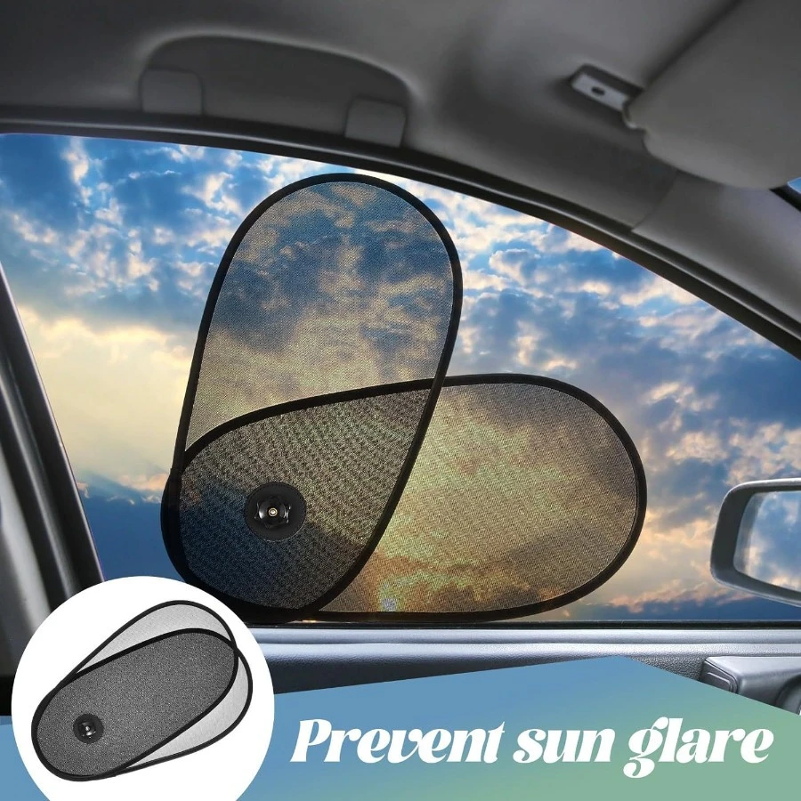 

Rotatable Car Side Window Sun Shade 2-Pack UV Protection Car Window Screen with Suction Cup Foldable Sun Glare Blocker for Baby