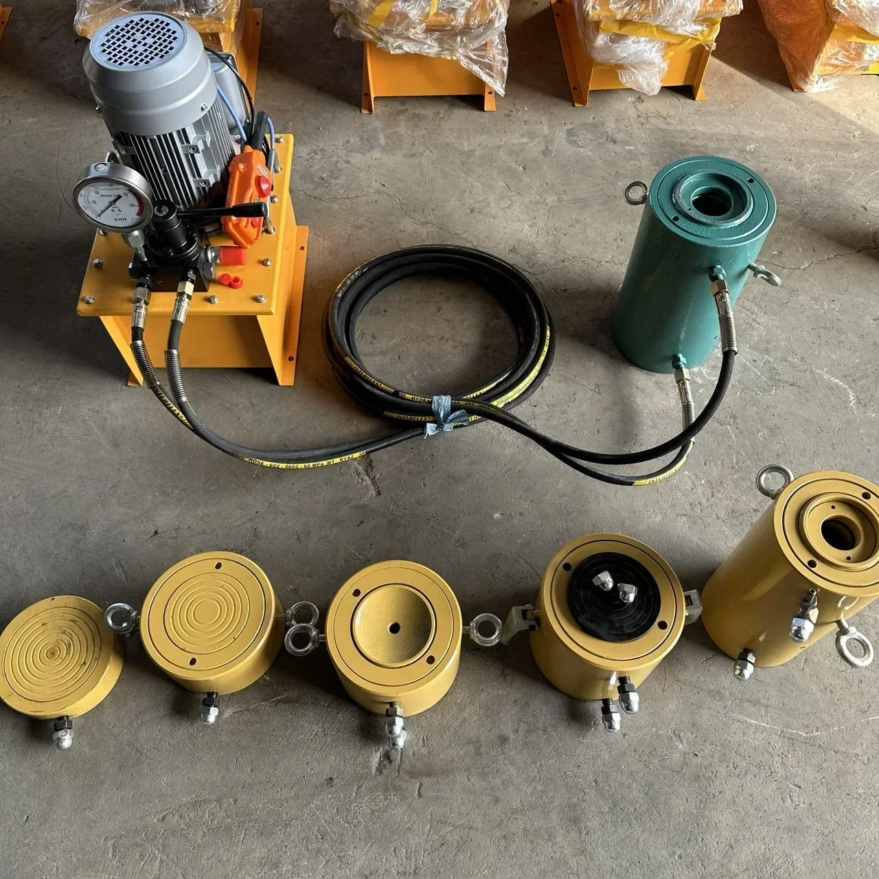 Double Acting Hydraulic Jacking System Suppliers 220V Single Phase 2.2KW Hydraulic Power Pack 20T Hydraulic Cylinder with Pump