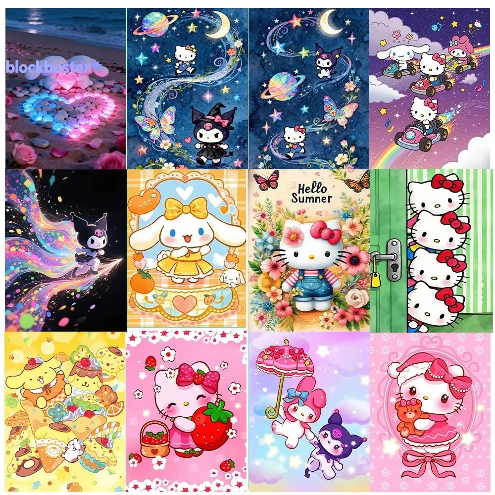 Kit de Pintura de Diamantes DIY Hello Kitty y Cinnamon Dog Sanrio, Sin ...