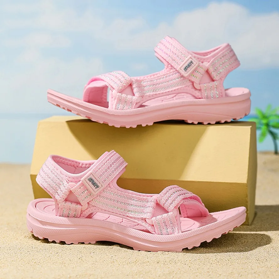 

Новые летние детские повседневные туфли 2026 года, уличные пляжные сандалии для девочек, легкие дышащие спортивные сандалии для мальчиков, размеры 30-38