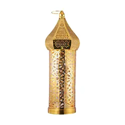 Home Décor Iron Ornaments Moroccan Ron Lanter Table Decoration Widely Used Golden Hollow Home Decoration Brand New