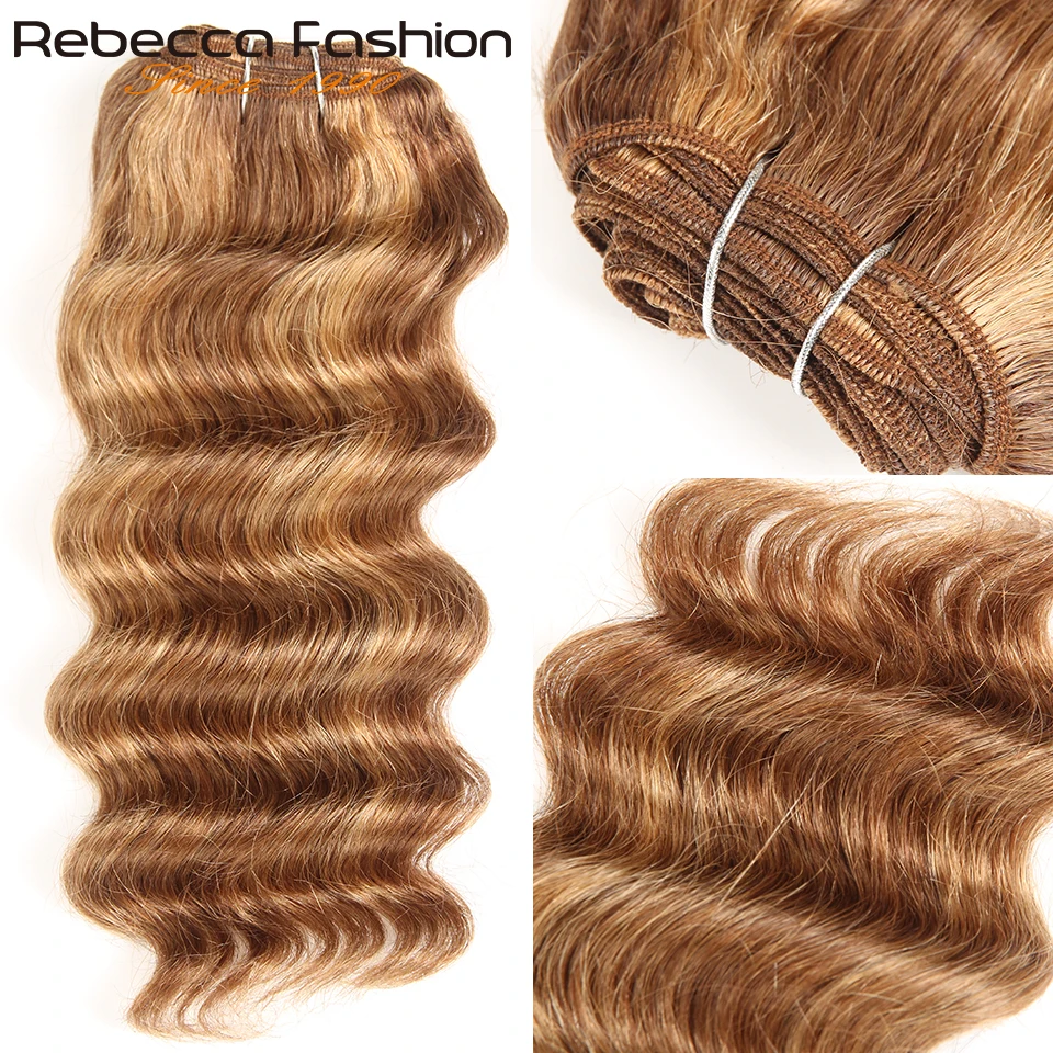 Bundles de tissage de cheveux humains brésiliens Deep Wave, Highlight Deep Hair, Extensions de cheveux Remy Bourgogne, Richesse #27 99J, 1 PC seulement