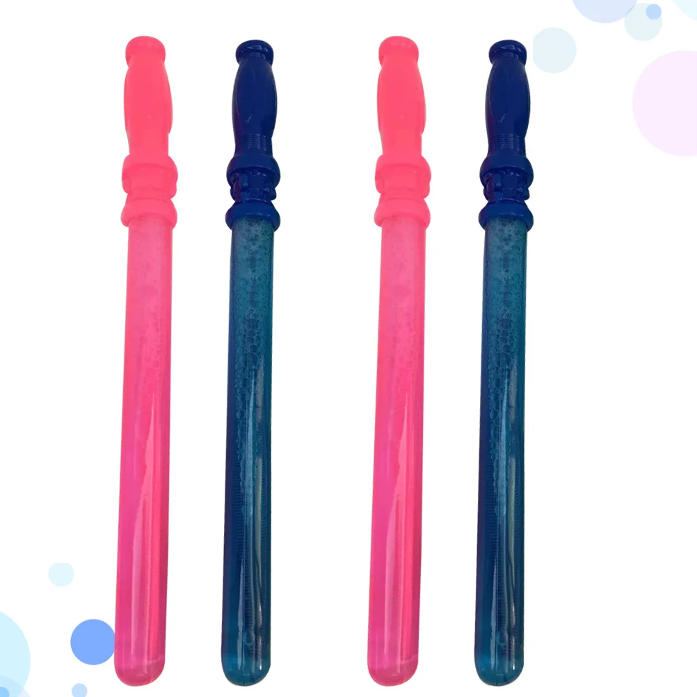 4 bastoncini di bolle grandi ecologici in plastica colorata, sicuri per le feste estive dei bambini, set di bolle, divertimento all'aria aperta