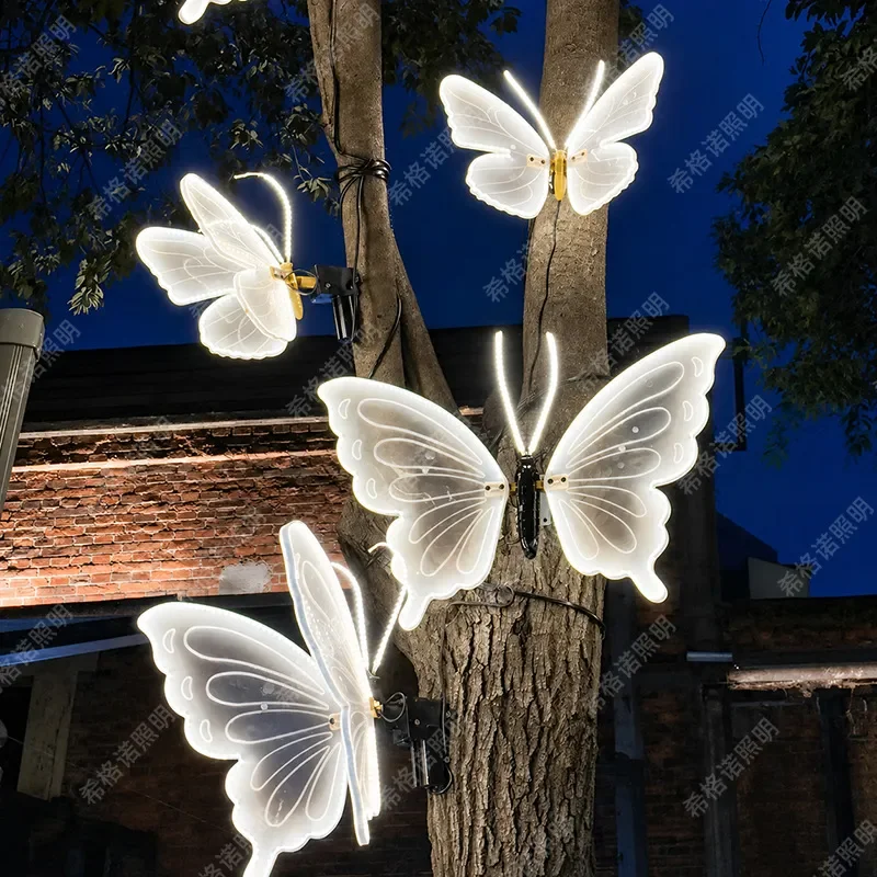 For Luminous Dynamic Butterfly Light Outdoor Waterproof Landscape Lighting Square Mall Festival Atmosphere Decorative Scenic