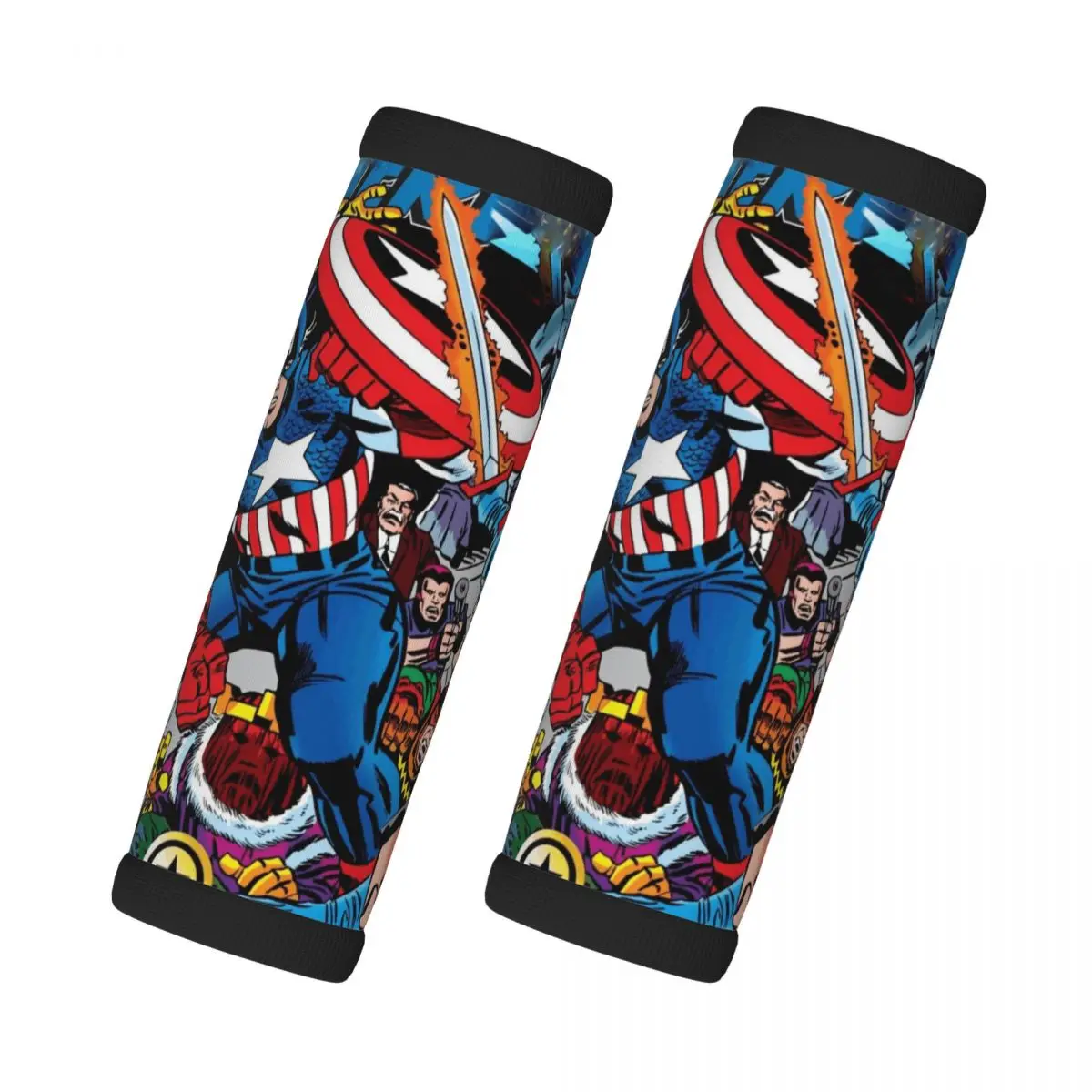 

Custom Captain America 2 Pcs Luggage Handle Wrap Soft Grip Handle Cover Comfortable Neoprene Suitcase Identifier Travel